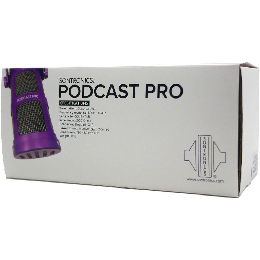 Sontronics Podcast Pro Supercardioid Dynamic Microphone (Purple) - Afbeelding 9