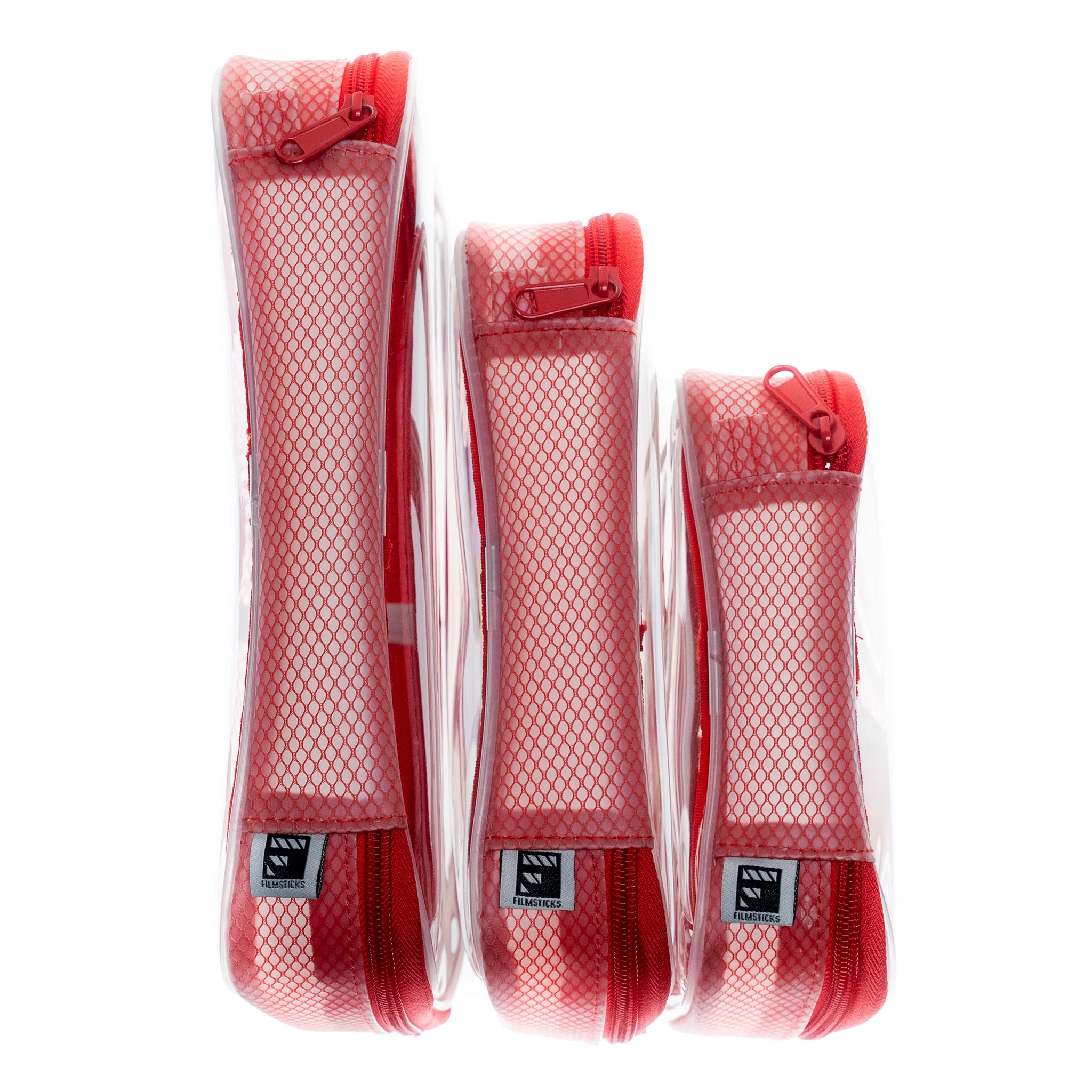 Filmsticks Set of Small, Medium and Large (TPU) Transparent Cases – RED - Image 12