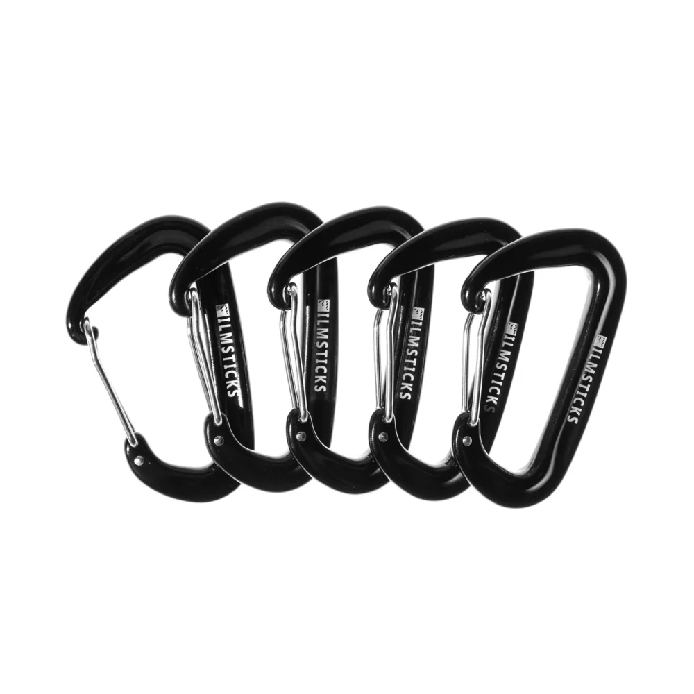 Filmsticks Carabiner D-Clip with Spring Wire Gate – Pack of 5