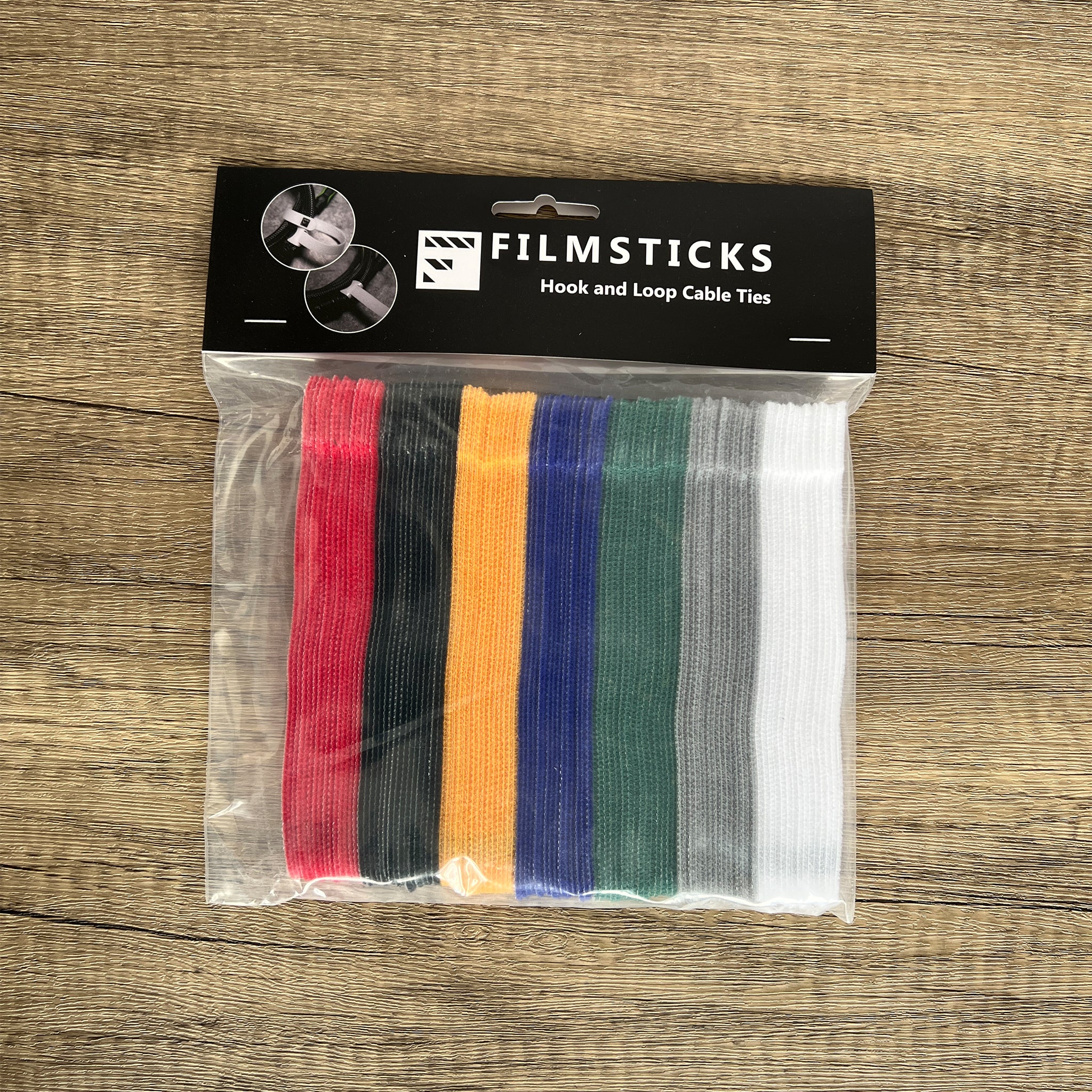 Filmsticks Reusable Hook and Loop Cable Ties – 105 Pieces, 15 cm, 7 Colors - Image 2