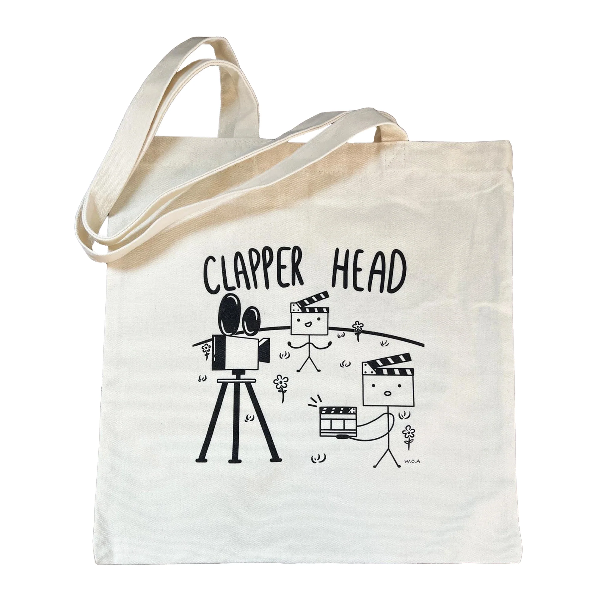Filmsticks Clapper Head Tote Bag - Beige - Image 5