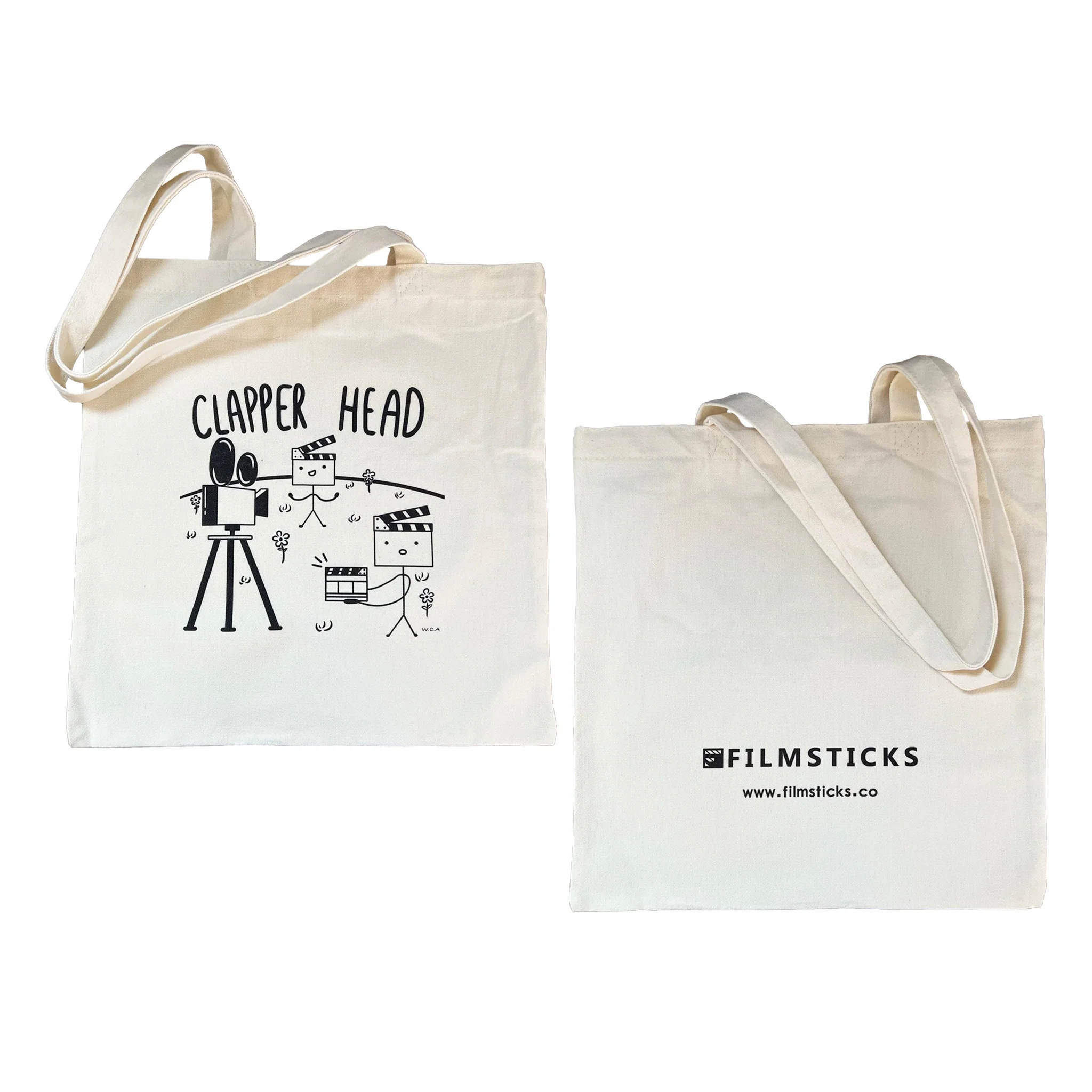 Filmsticks Clapper Head Tote Bag - Beige - Image 7