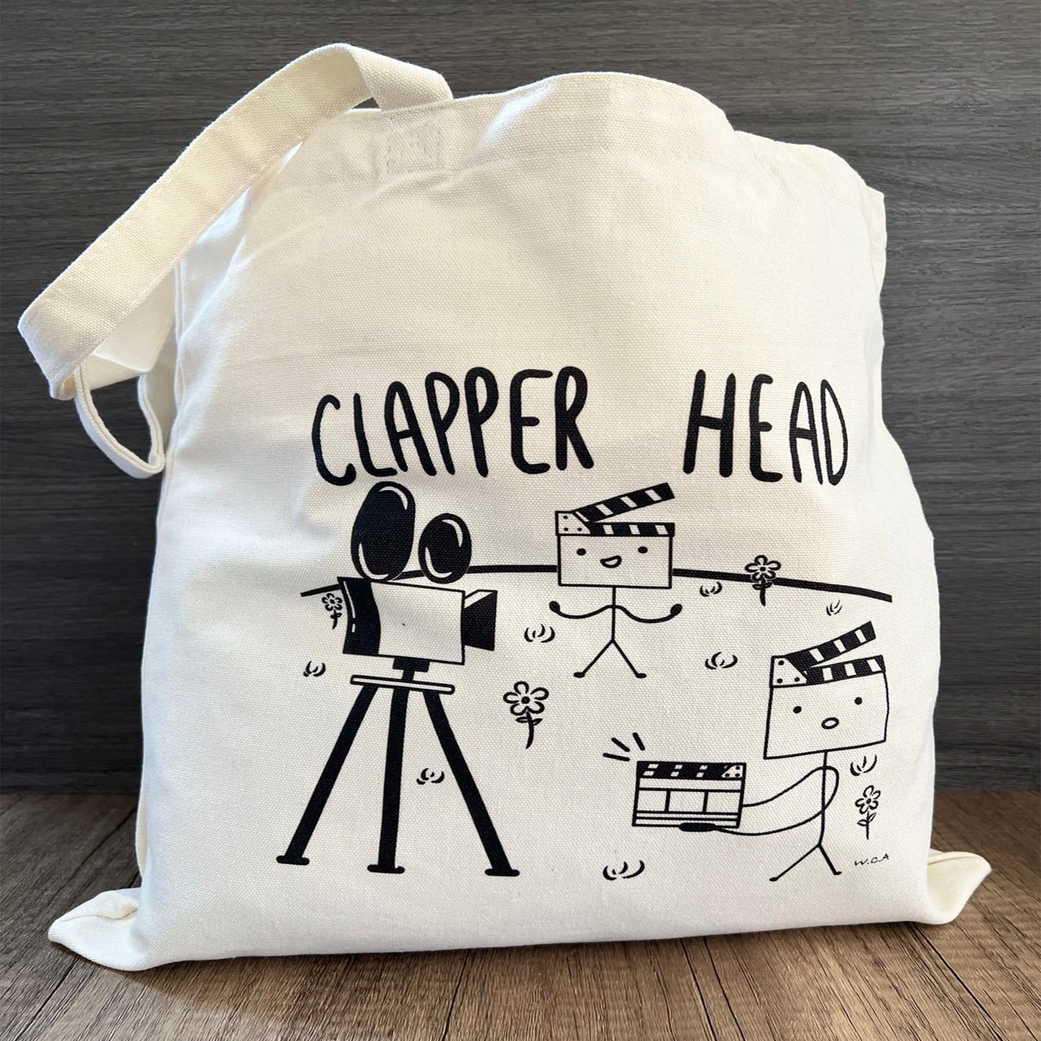 Filmsticks Clapper Head Tote Bag - Beige - Image 2