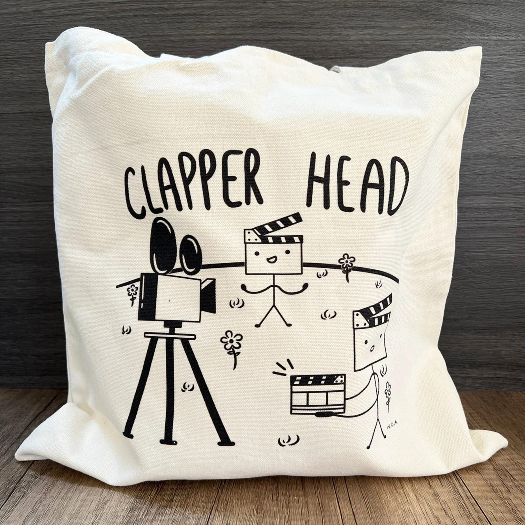 Filmsticks Clapper Head Tote Bag - Beige - Image 3