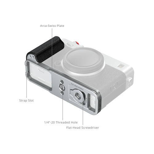 SmallRig L-Shaped Mount Plate with Silicone Handle for FUJIFILM X-E5 (Silver) - Image 4