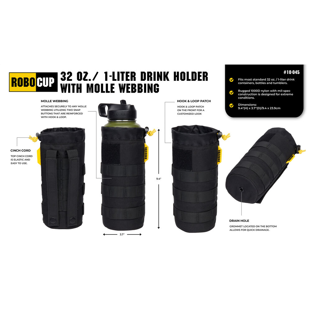 RoboCup Tactical Drink Holder with MOLLE Webbing (1-Liter /32 oz.) - Image 6