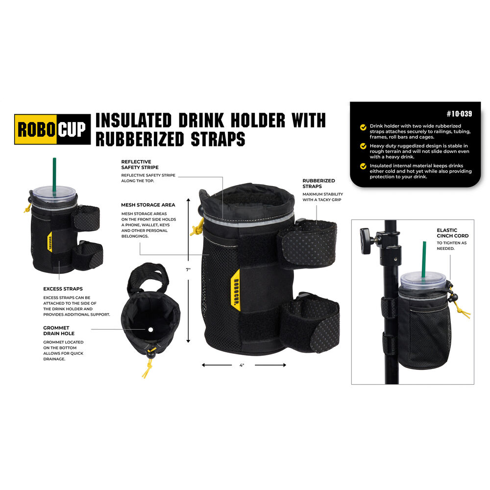 RoboCup Insulated Drink Holder with Rubberized Straps - Image 4