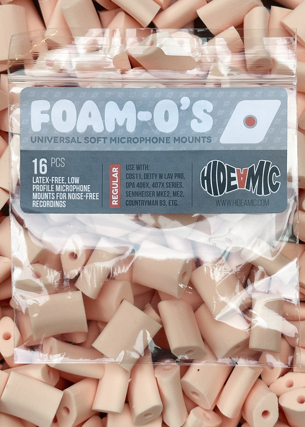 Hide-a-mic Foam-O small universal foam microphone mounts - Beige - Image 7