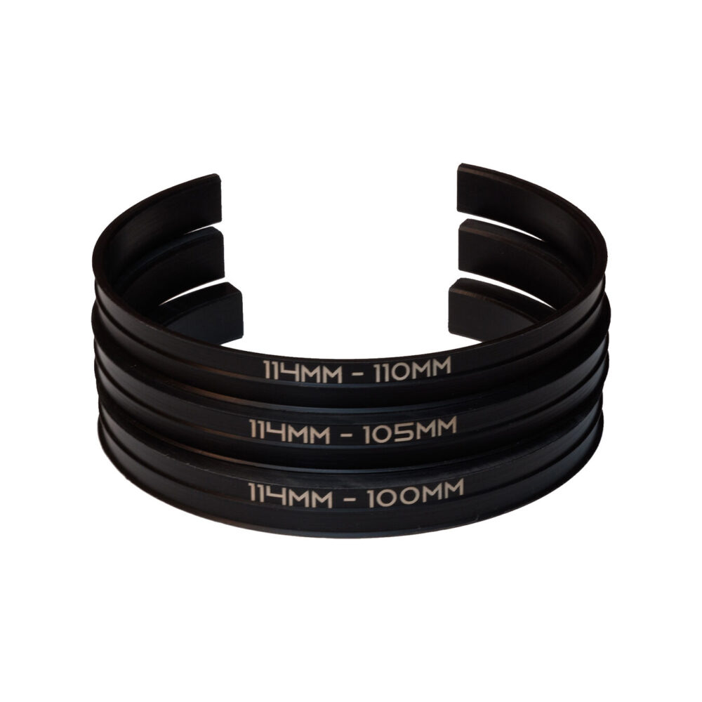Lens Cuff Insert Adapter Ring Set for 114mm Lens Cuff 110, 105, 100mm Diameters sizes