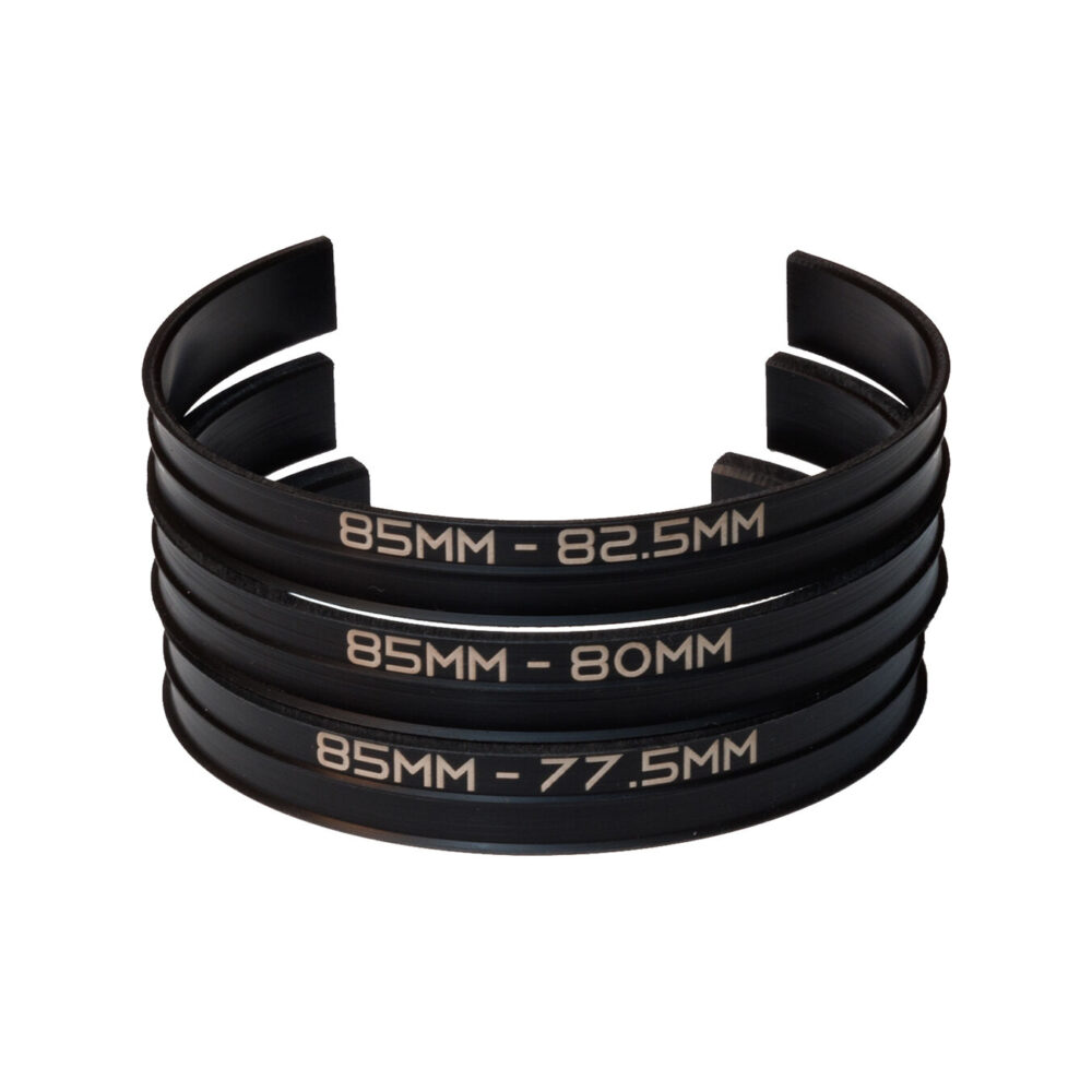 Lens Cuff Insert Adapter Ring Set for 85mm Lens Cuff 82.5, 80, 77.5mm Diameter sizes