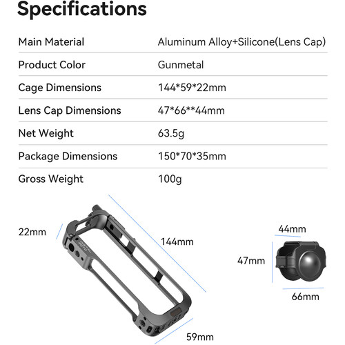 DigitalFoto CAGE-X5 Camera Cage with Cold Shoe and Magnetic Base for Insta360 X5 - immagine 3