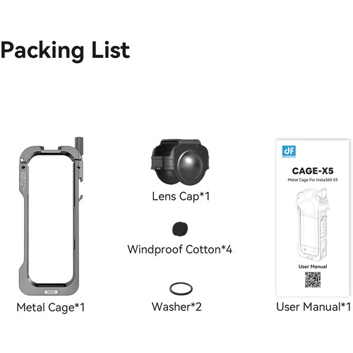 DigitalFoto CAGE-X5 Camera Cage with Cold Shoe and Magnetic Base for Insta360 X5 - immagine 4