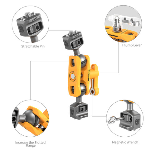 SmallRig Magic Arm Support with Dual Ball Heads (1/4"-20 Screws, Bumblebee Edition) - Image 5