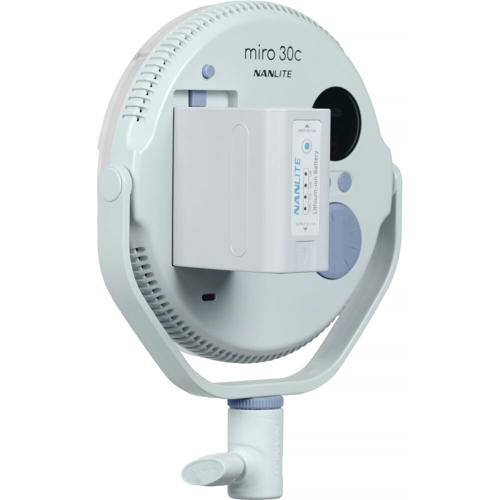 Nanlite Miro 30c RGB Round LED Light Panel (Mint Blue) - Image 4