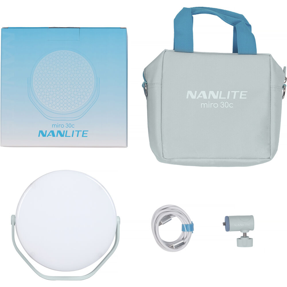 Nanlite Miro 30c RGB Round LED Light Panel (Mint Blue) - Image 9