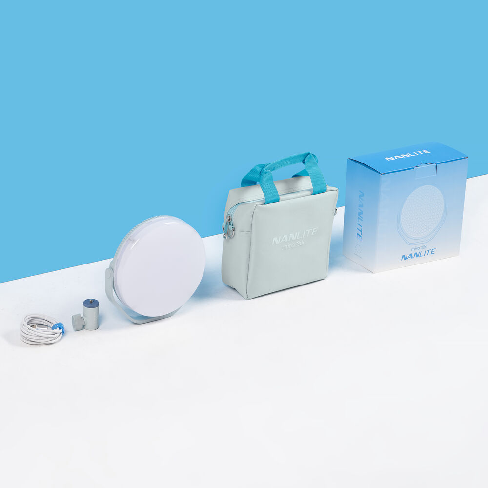 Nanlite Miro 30c RGB Round LED Light Panel (Mint Blue) - Image 10