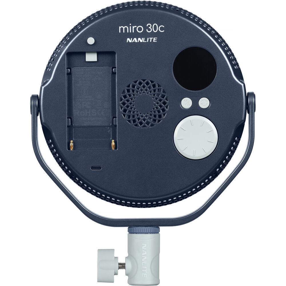 Alternative view of Nanlite Miro 30c RGB Round LED Light Panel (Midnight Blue)