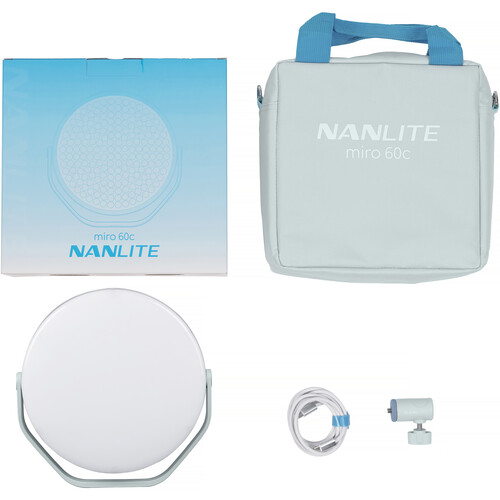 Nanlite Miro 60c RGB Round LED Light Panel (Mint Blue) - Image 9