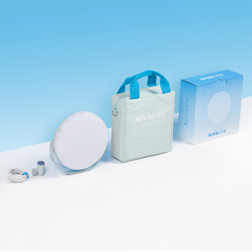 Nanlite Miro 60c RGB Round LED Light Panel (Mint Blue) - Image 10