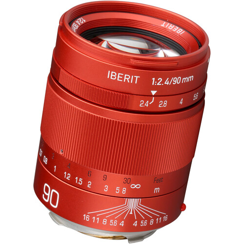 Alternative view of KIPON Iberit 90mm f/2.4 Lens - Leica M (Red)