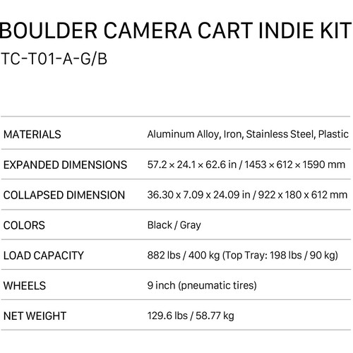Tilta Boulder 36inch Camera Cart (Base Model) - Image 6