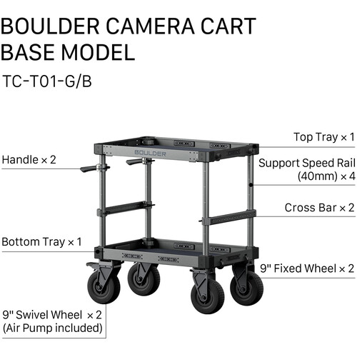 Tilta Boulder 36inch Camera Cart (Base Model) - Image 7