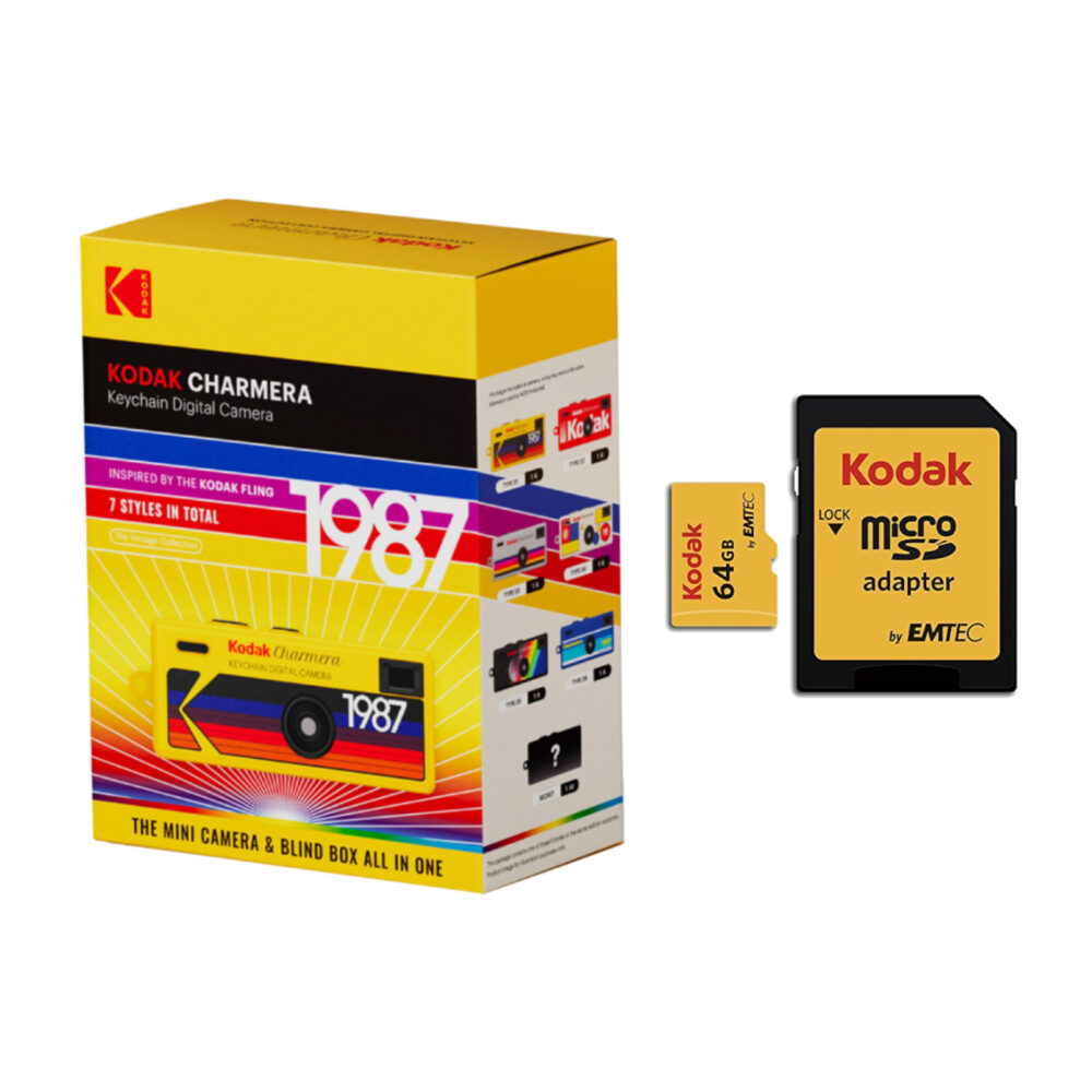 Kodak Charmera Key Chain Digital Camera (Blind Box) with Kodak MicroSD 64GB