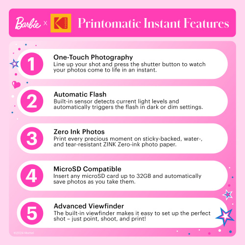 Kodak Printomatic Instant Digital Camera Barbie Iconic Style - Image 6