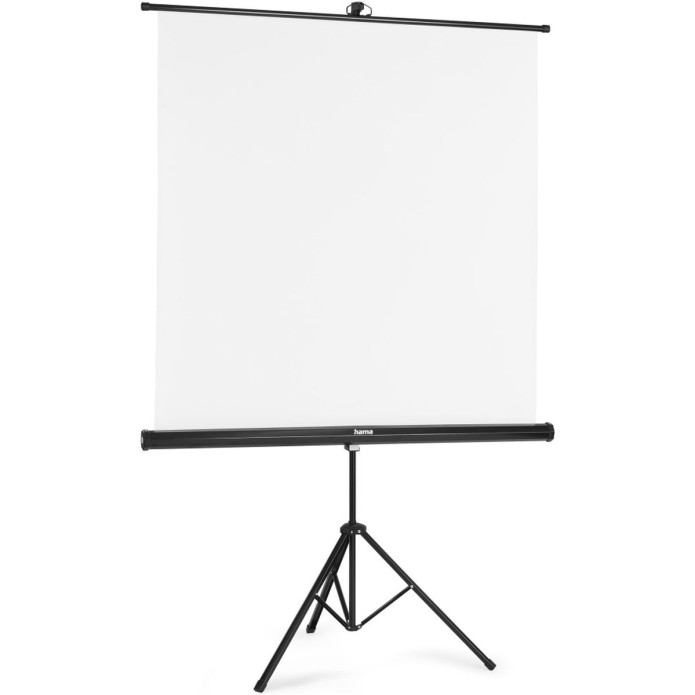 Hama Projection Screen with tripod 2-in-1 mobile set telescopic tube (125 x 125 cm , white) - Görsel 2