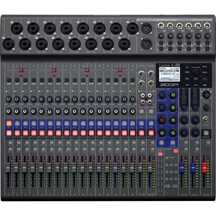 Alternative view of Zoom L-20 LiveTrak 20-Input Digital Mixer & Multitrack Recorder