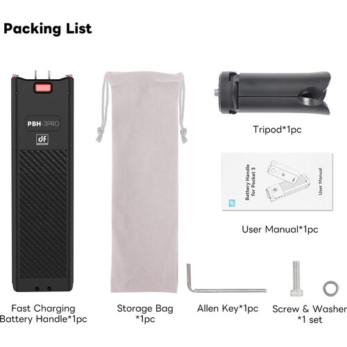 DigitalFoto PBH-3PRO Fast Charging Battery Handle for DJI Pocket 3 (5000mAh) - Image 7