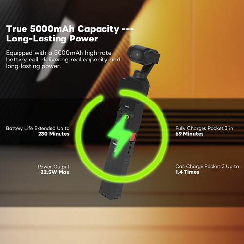 DigitalFoto PBH-3PRO Fast Charging Battery Handle for DJI Pocket 3 (5000mAh) - Image 11