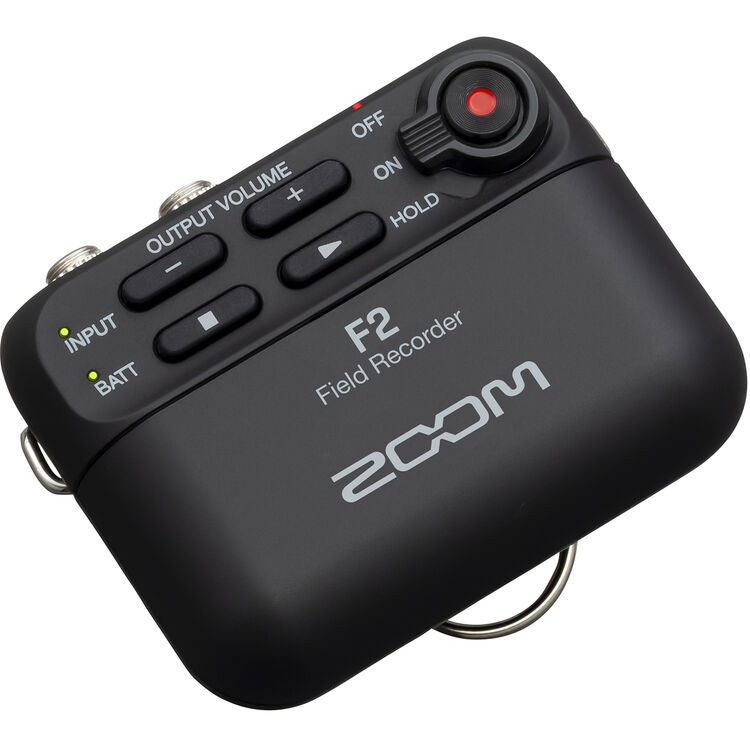 Alternative view of Zoom F-2 Portable Field Recorder with Lavalier Mic