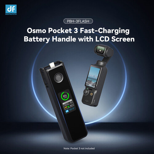 Alternative view of DigitalFoto PBH-3FLASH Quick-Charging Battery Handle with Color LCD Monitor for DJI Osmo Pocket 3