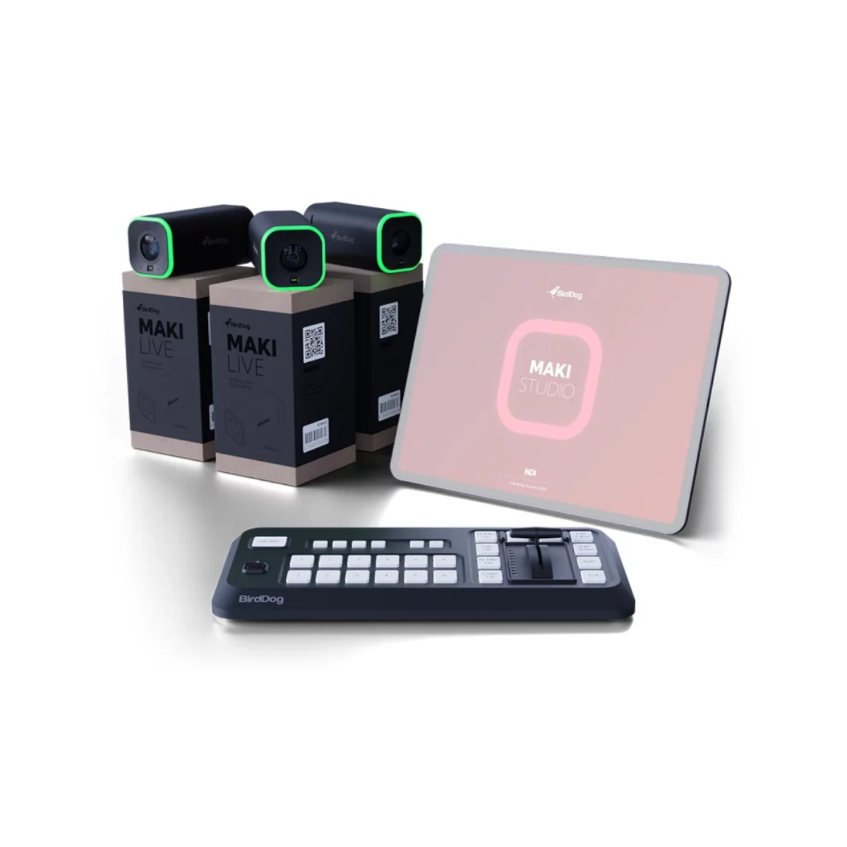 BirdDog MAKI Live 3-Camera Bundle with Control Surface