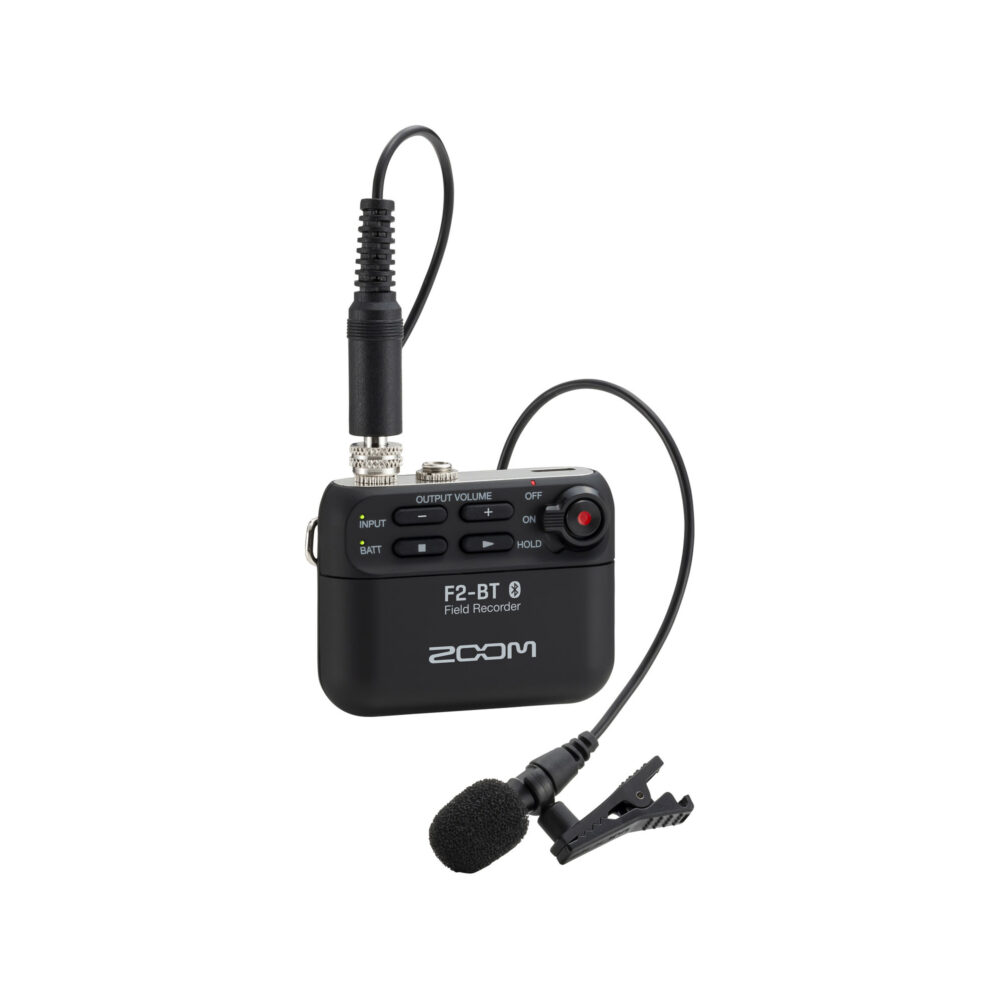 Zoom F-2 BT Portable Field Recorder Bluetooth-Enabled with Lavalier Mic