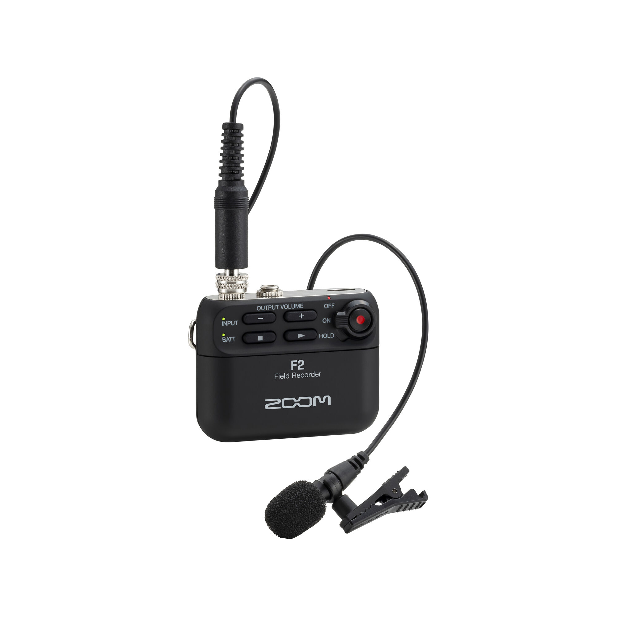 Zoom F-2 Portable Field Recorder with Lavalier Mic
