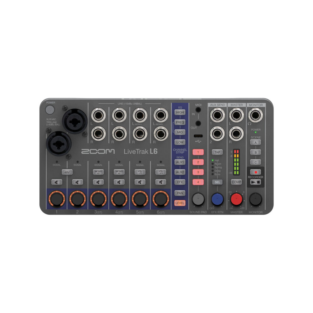 Zoom L-6 LiveTrak Portable 6-Channel Digital Mixer & Multitrack Recorder