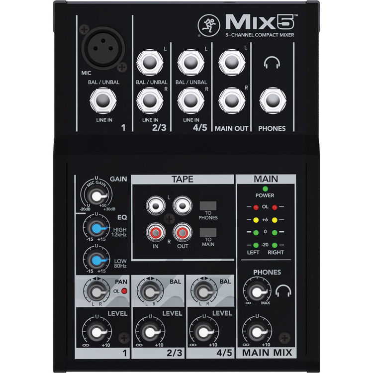 Alternative view of Mackie Mix5 - 5 Channel 8 Inputs Compact Mixer