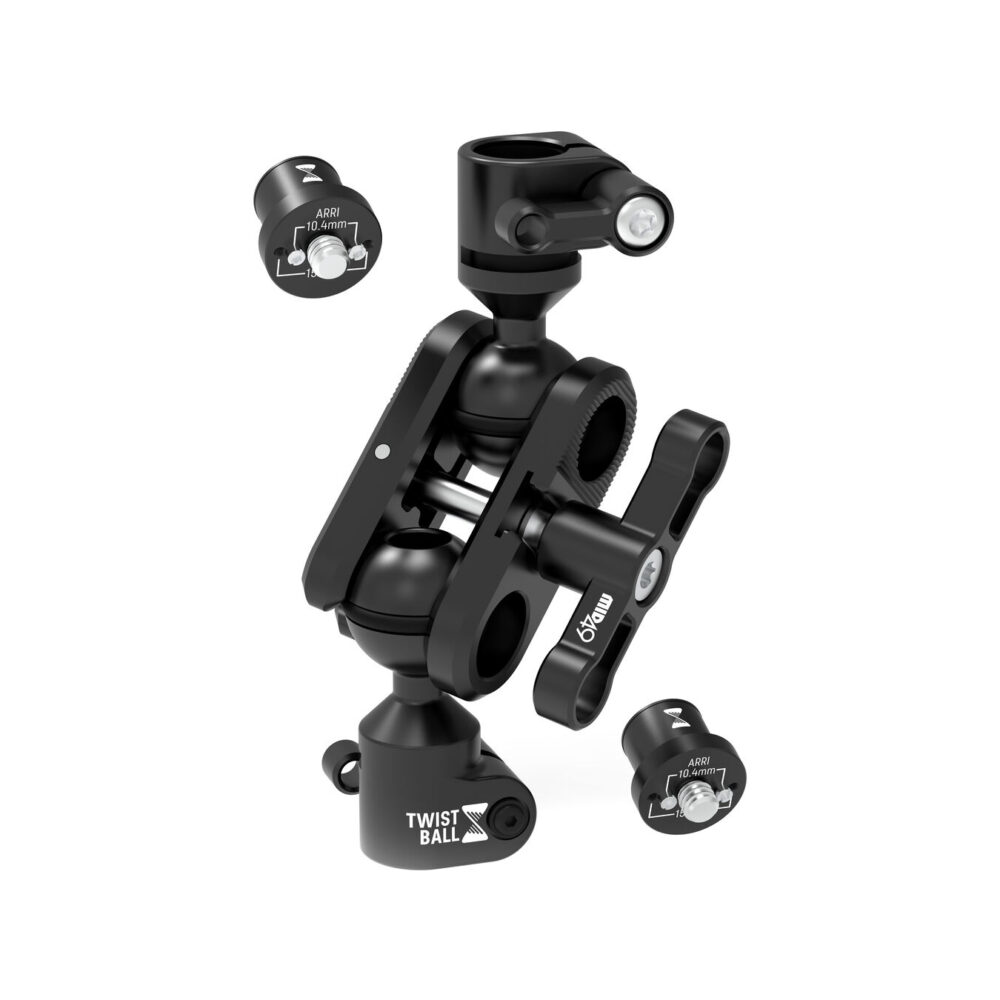 MID49 TWIST Ball Monitor Mount with ARRI 1/4"-20 + ARRI 1/4"-20 Spuds
