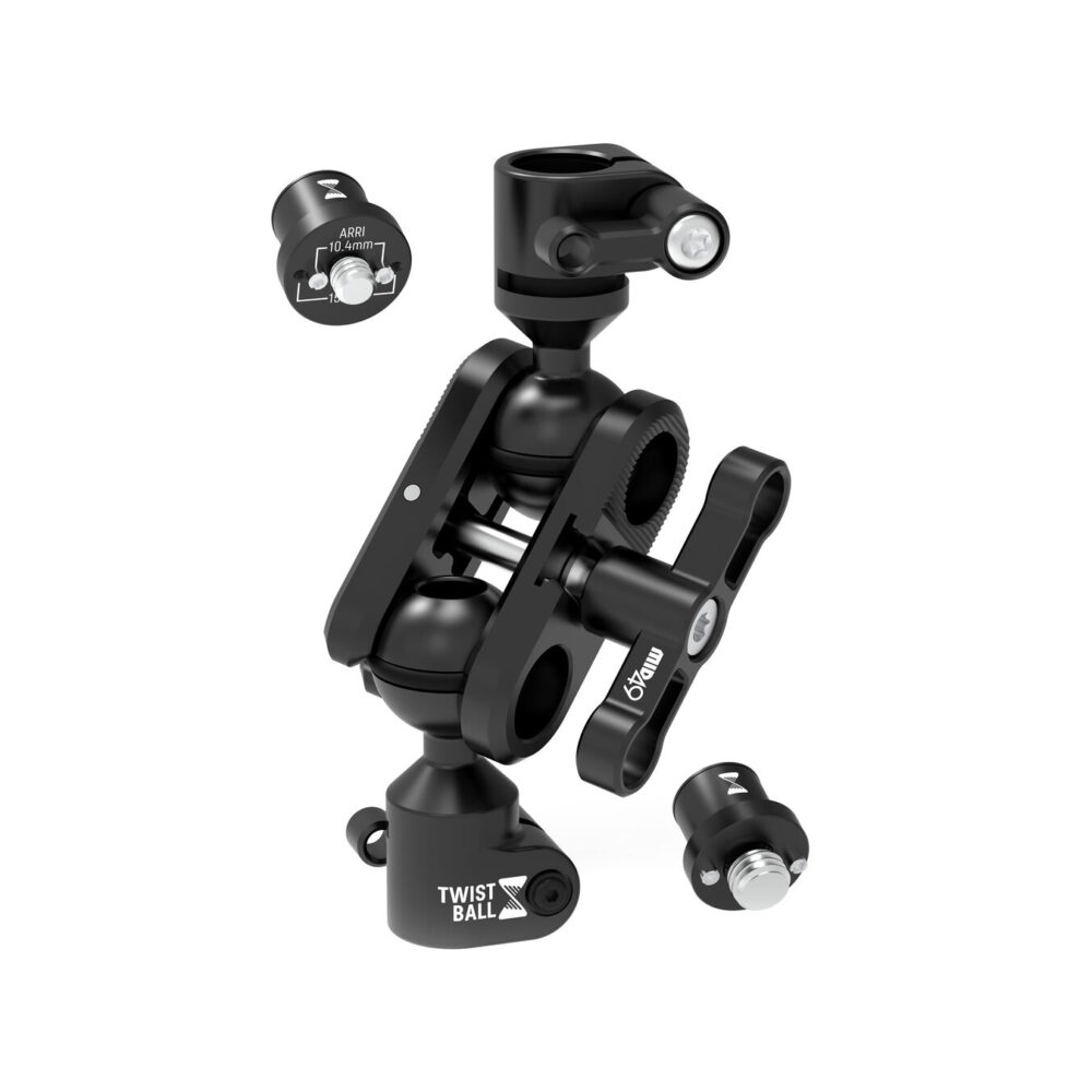 MID49 TWIST Ball Monitor Mount with ARRI 1/4"-20 + ARRI 3/8"-16 Spuds