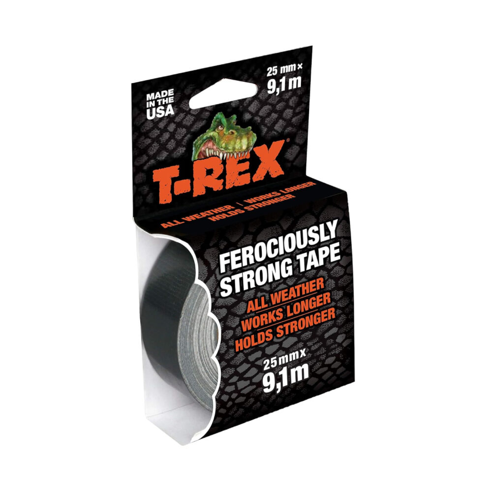 T-REX Fabric Tape Extremely Strong (25mm x 9.1m, Grey)