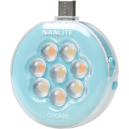 Alternative view of Nanlite cookie USB-C Mini LED Light (Cyan Blue , Round)