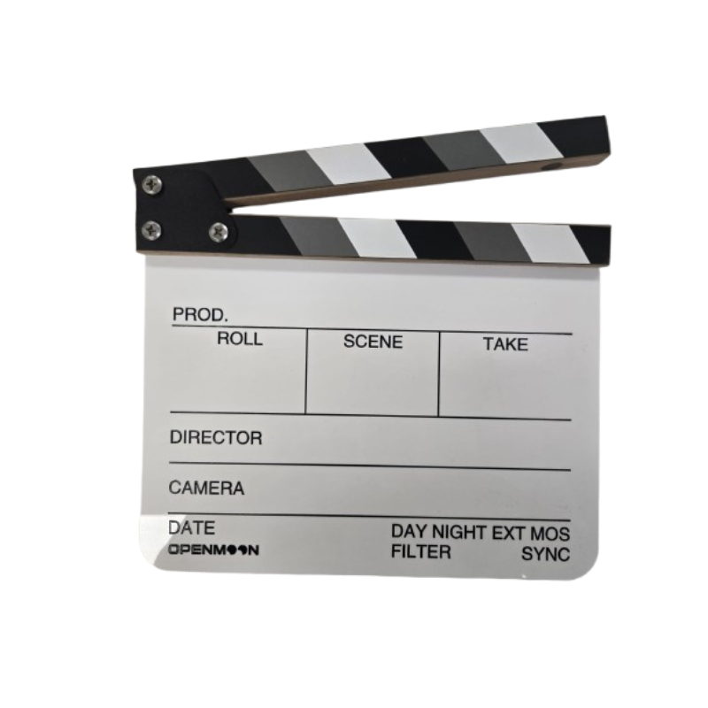 Alternative view of Clapperboard Cut Action Scene Clapper Board Slate – black and white