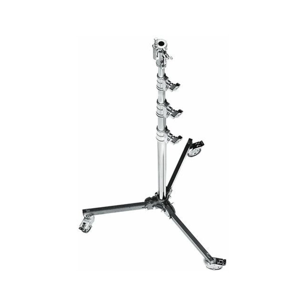 Avenger Roller Stand 34 with Folding Base (Chrome-Plated/Black, 11')