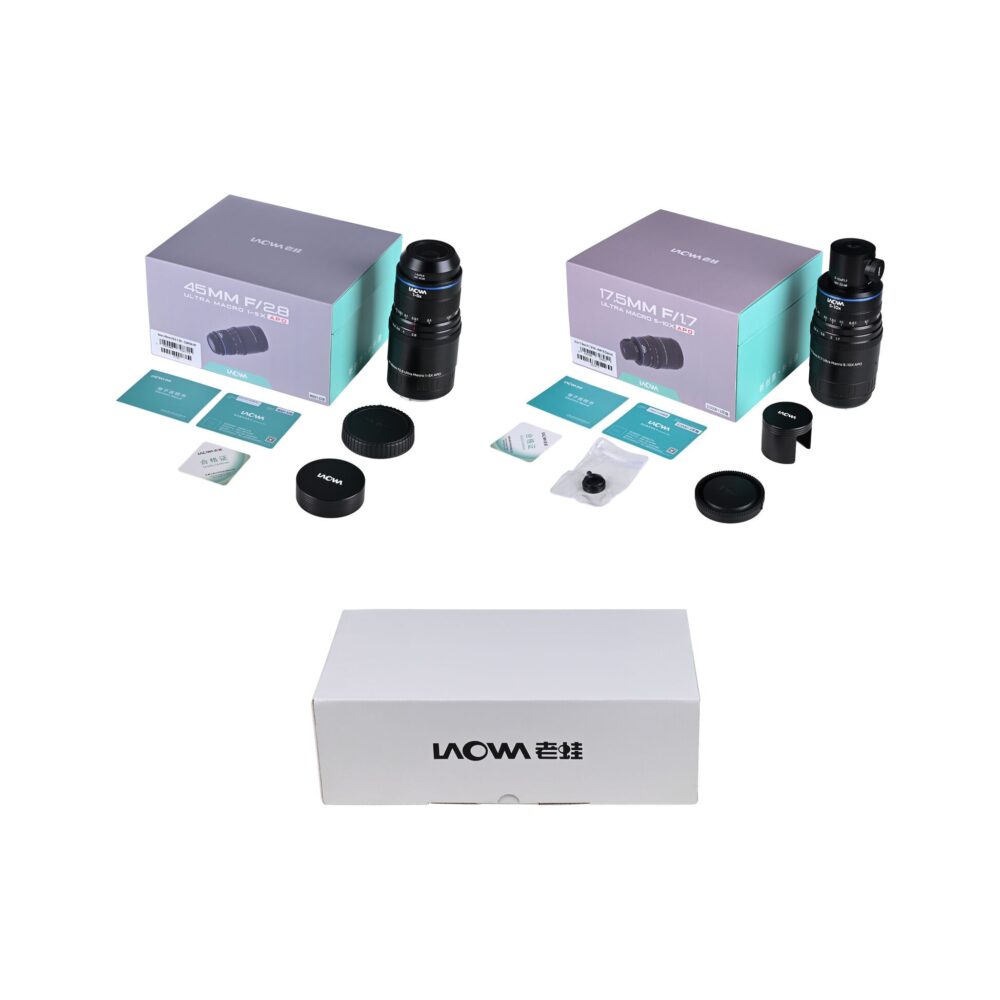 Laowa Aksen 45mm f/2.8 and 17.5mm f/1.7 Ultra Macro APO Lens Bundle with Coaxial Illumination (Canon EF)
