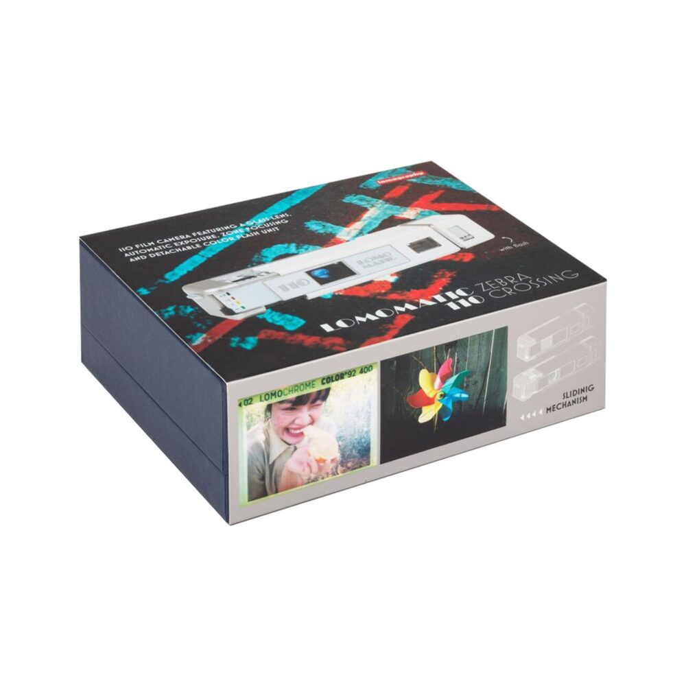 Lomography Lomomatic 110 Camera & Flash - Zebra Crossing
