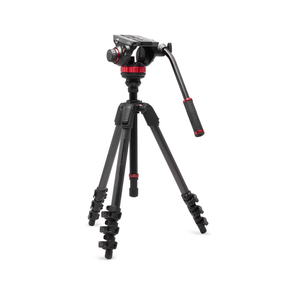 Manfrotto 502 Head & 055 CF 4-Section Carbon Fiber Video Tripod Kit
