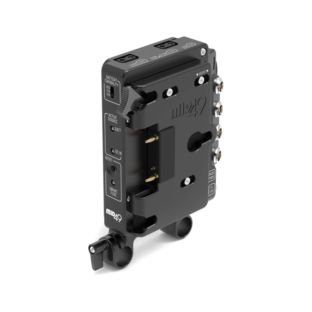 MID49 Power Distribution Box DB-1 with 15mm LWS Rod Mount for RED KOMODO-X & V-RAPTOR, Gold Mount