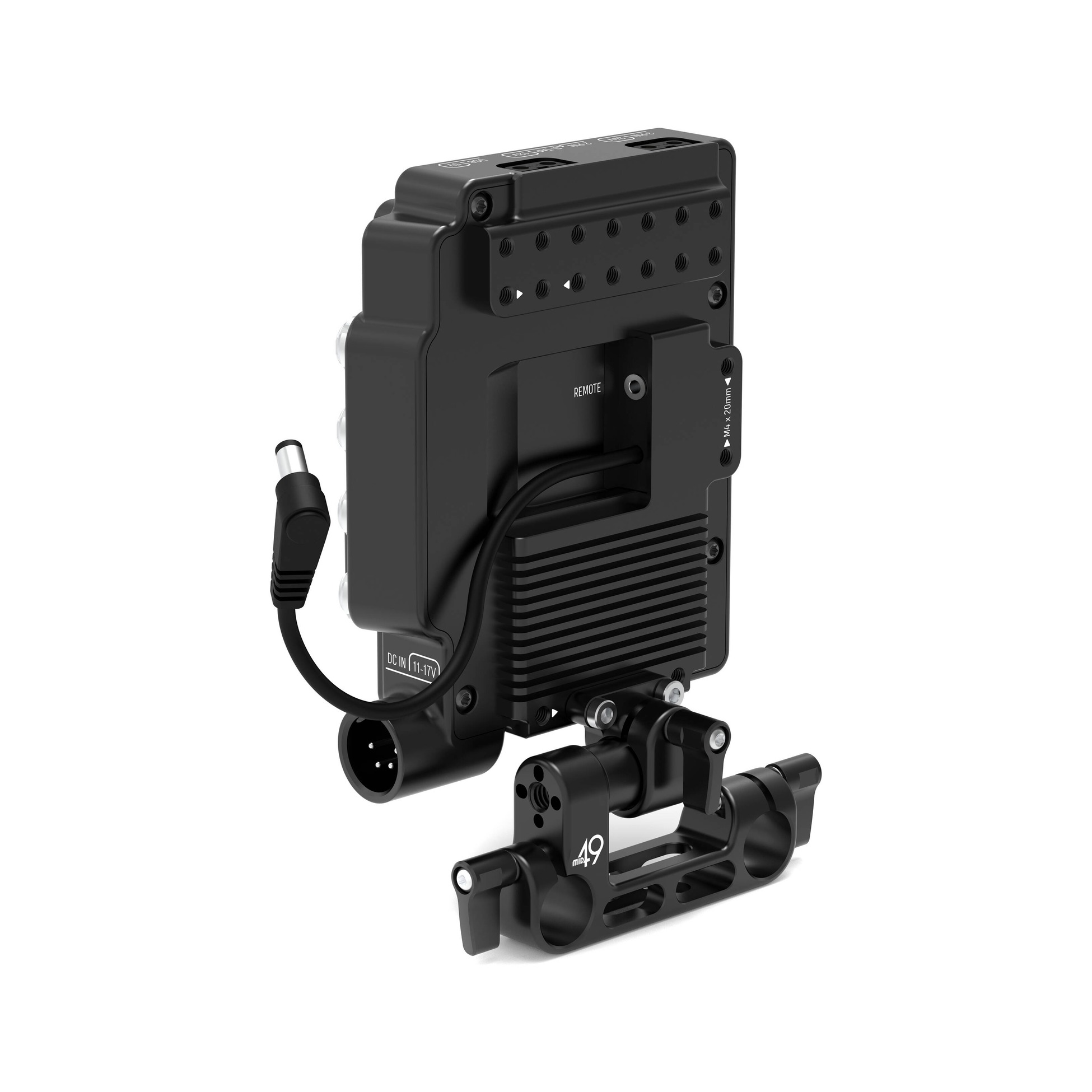 MID49 Power Distribution Box DB-4 for Canon C80/C70, Gold Mount, Rod Mounted